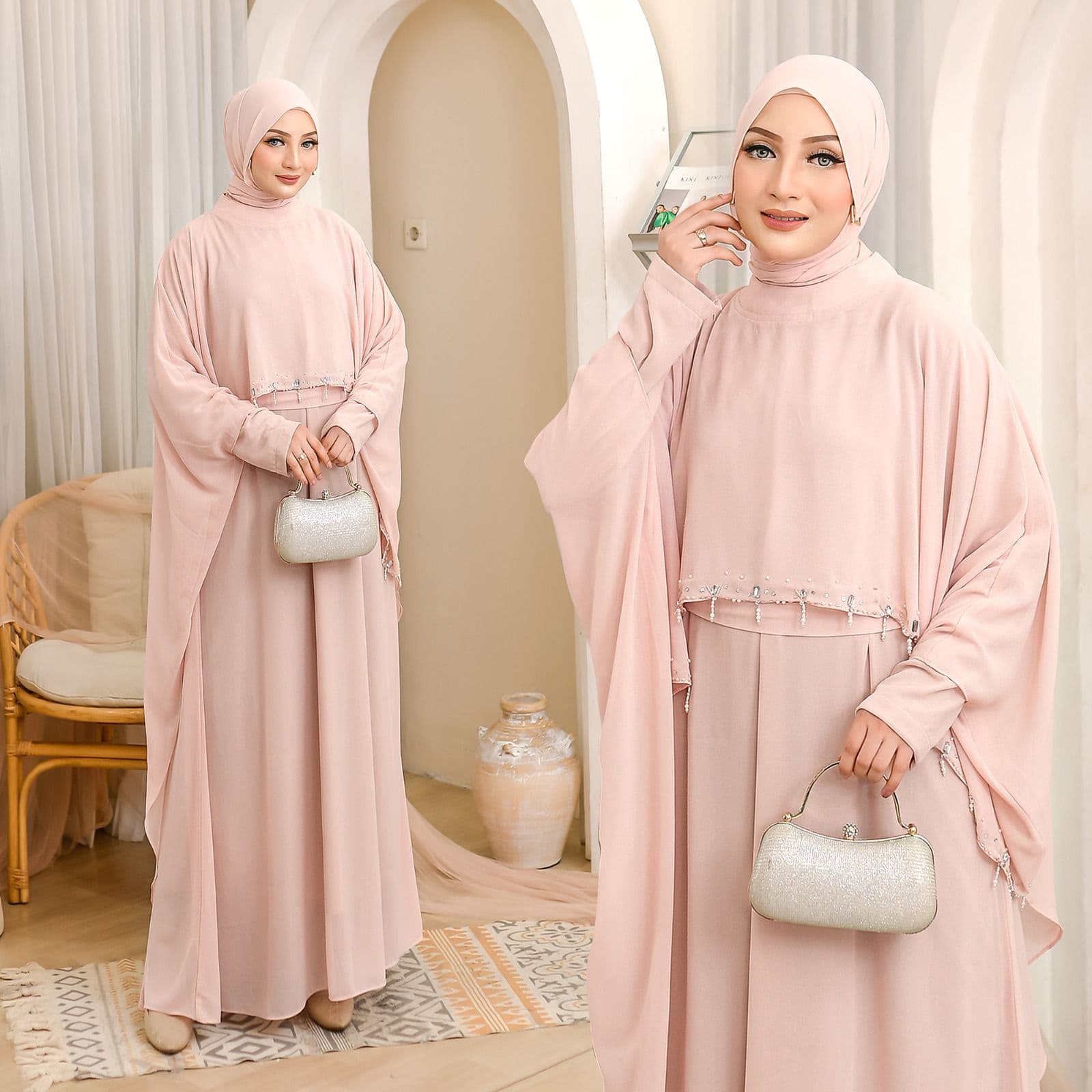 KHZ Boutique dusty pink modest fashion editorial campaign