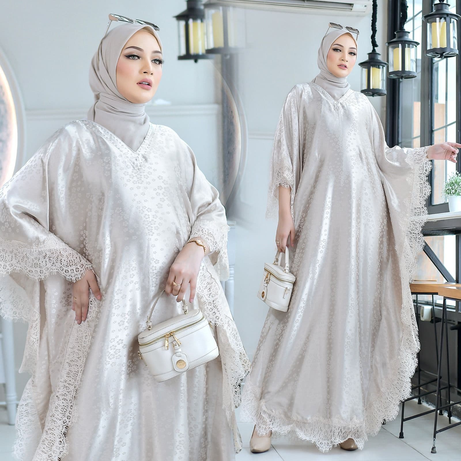 Wulan Kaftan warna White